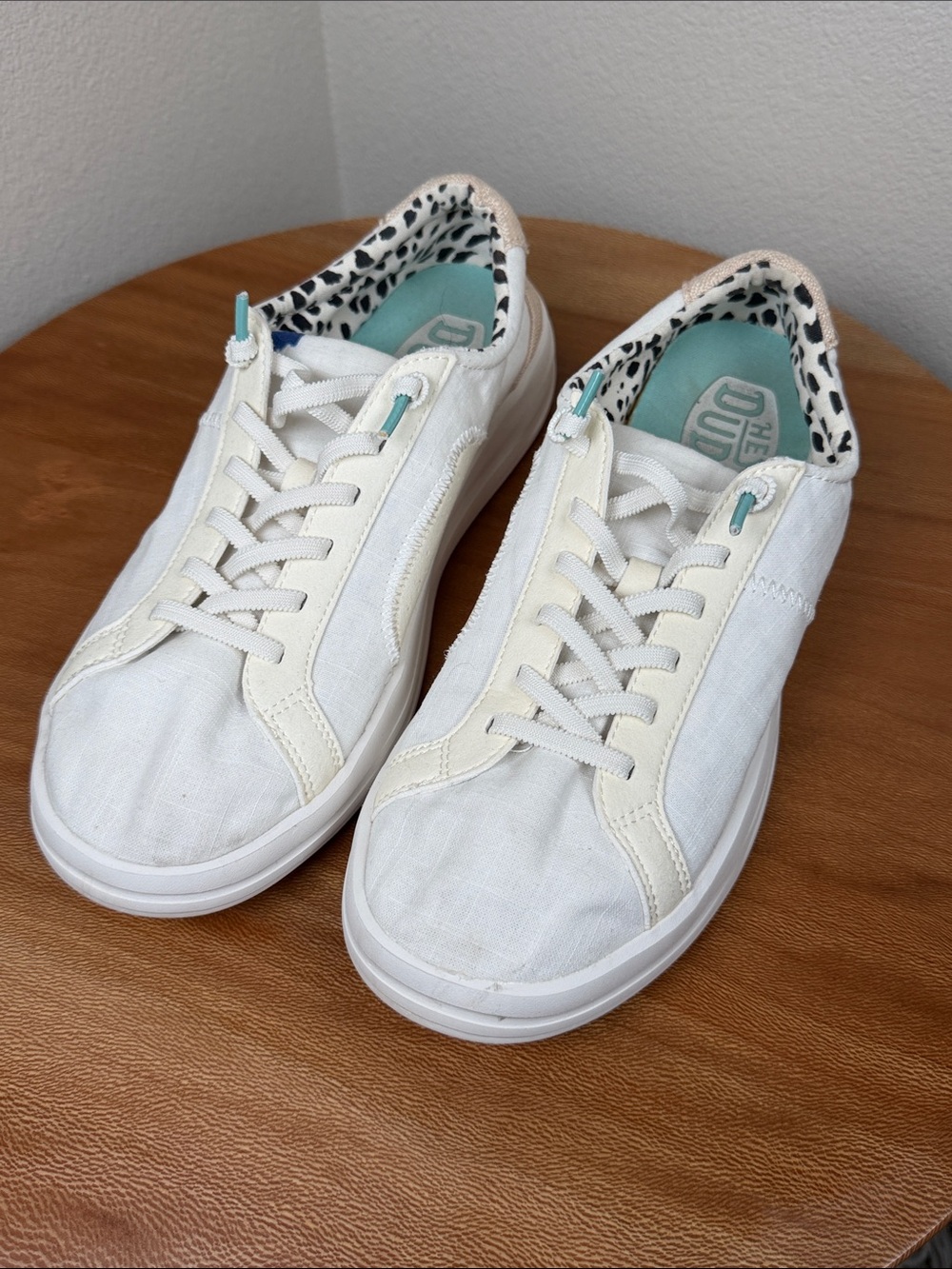 Women’s Hey Dude Slip On Shoes Karina Classic White Lace Up Size 8